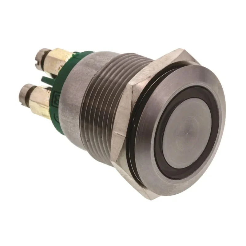 Bulgin Illuminated Push Button Switch, Momentary, Panel Mount, 19.2 mm Cutout, SPST, Green LED, IP40, 24 V dc MPI002