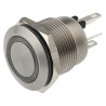 Bulgin Illuminated Stainless Steel Momentary Push Button Switch Panel Mount, 19.2 mm Cutout, SPST, Blue, Red LED MPI002