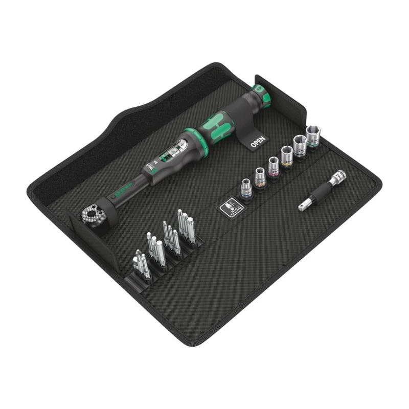 Wera Click-Torque A 6 Set 1 Click Torque Wrench Set, 2.5 To 25 Nm Torque Range, 1/4 in Hex Drive, 335mm Length 05130110001