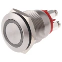 Bulgin Illuminated Momentary Push Button Switch Panel Mount 19.2 mm Cutout SPST Red LED IP66 24 V dc MPI002