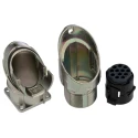 Phoenix Contact Industrial Circular Connector Plug, 12 Contacts, Front Mount, Male, Angled, Crimp Termination, IP66 1628498