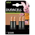 Duracell NiMH Rechargeable AAA Battery 750 mAh 1.2 V HR03 P4 RS