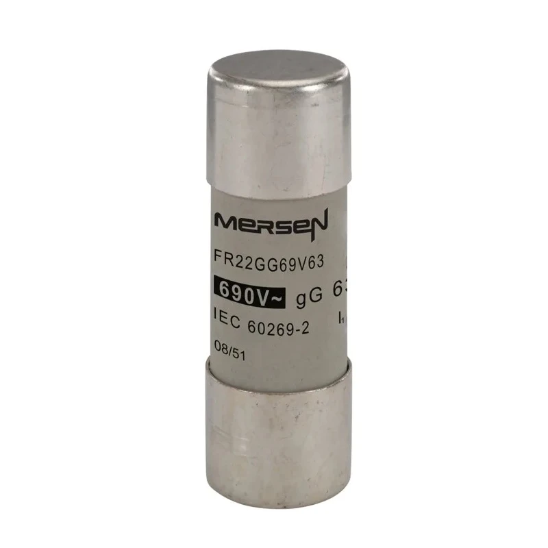 Mersen 63A GG Ceramic Cartridge Fuse, 22 x 58 mm, 690V AC, Super Fast Acting Y215646 / FR22GG69V63