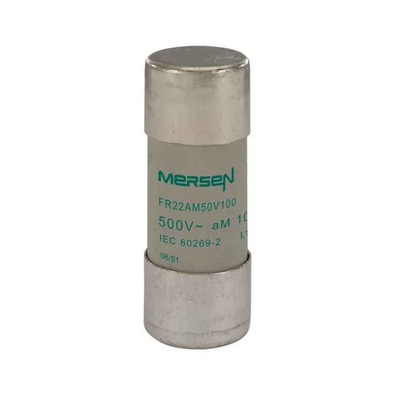 Mersen 100A AM Ceramic Cartridge Fuse, 22 x 58 mm, 500V AC, Super Fast Acting, Ceramic Body Y217693 / FR22AM50V100