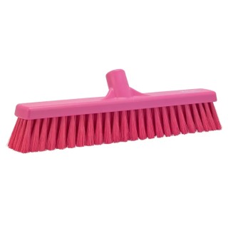 Vikan Push Broom Pink With Polypropylene Bristles for Food and Industrial Applications 31791