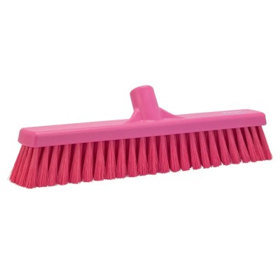 Vikan Push Broom Pink With Polypropylene Bristles for Food and Industrial Applications 31791