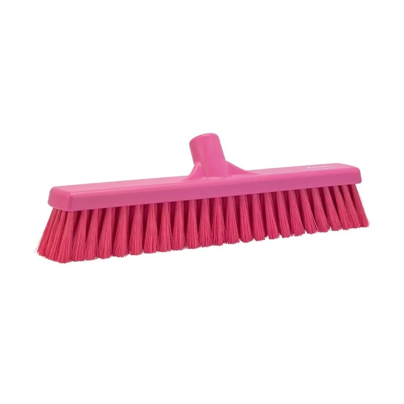 Vikan Push Broom Pink With Polypropylene Bristles for Food and Industrial Applications 31791