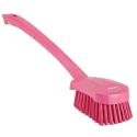 Vikan Pink Scrubbing Brush with 36 mm Bristle Length, Long Handle, 415 mm Length, Model 41861