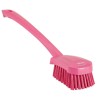 Vikan Pink Scrubbing Brush with 36 mm Bristle Length, Long Handle, 415 mm Length, Model 41861