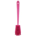 Vikan Pink Scrubbing Brush with 36 mm Bristle Length, Long Handle, 415 mm Length, Model 41861