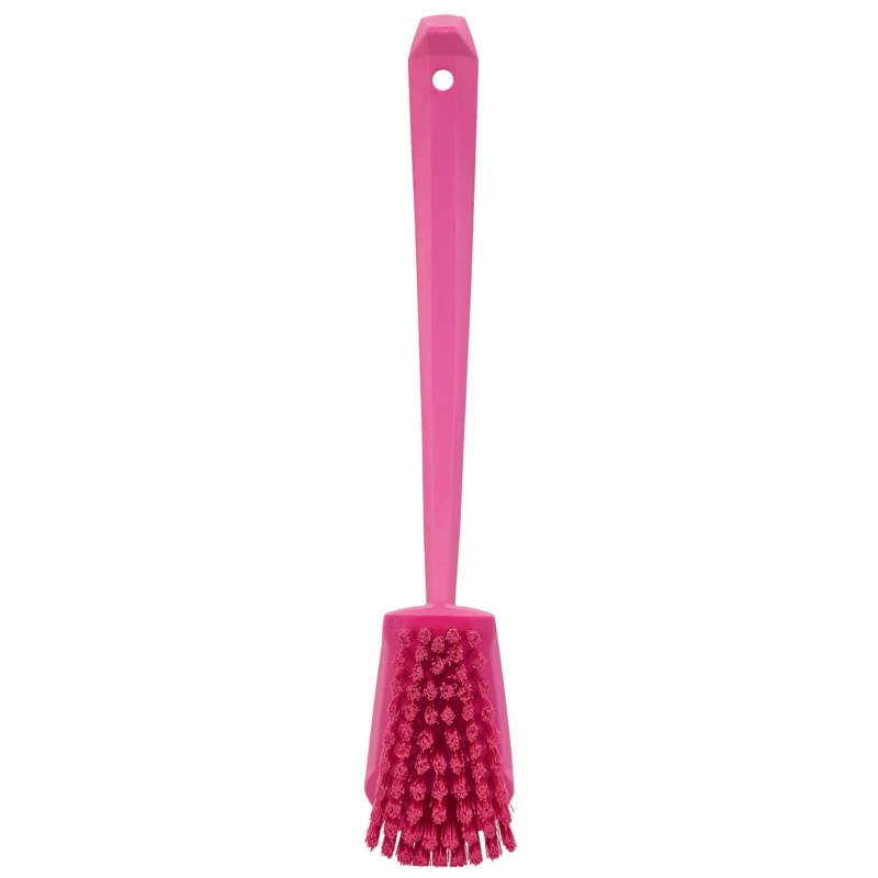 Vikan Pink Scrubbing Brush with 36 mm Bristle Length, Long Handle, 415 mm Length, Model 41861