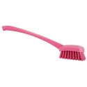 Vikan Pink Scrubbing Brush with 36 mm Bristle Length, Long Handle, 415 mm Length, Model 41861