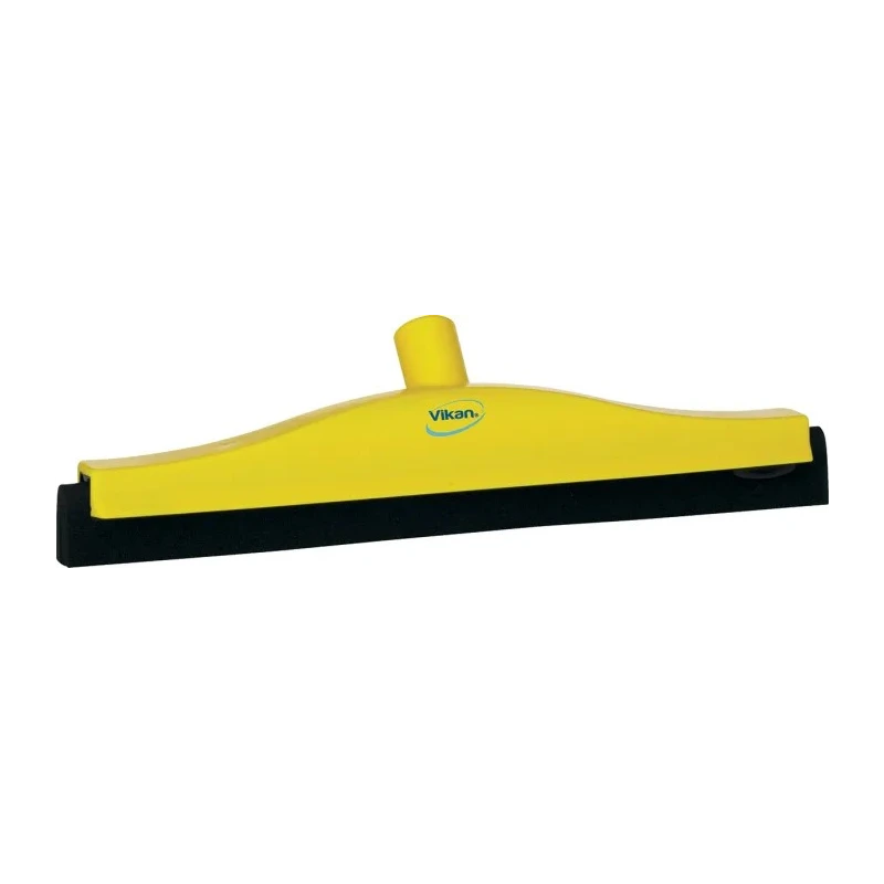 Vikan Yellow Industrial Cleaning Squeegee with Double-Bladed Cell Rubber Blade, 110 mm Height x 90 mm Width x 400 mm 77526