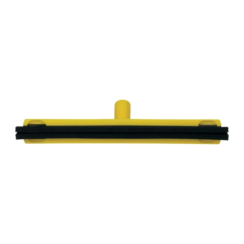 Vikan Yellow Industrial Cleaning Squeegee with Double-Bladed Cell Rubber Blade, 110 mm Height x 90 mm Width x 400 mm 77526