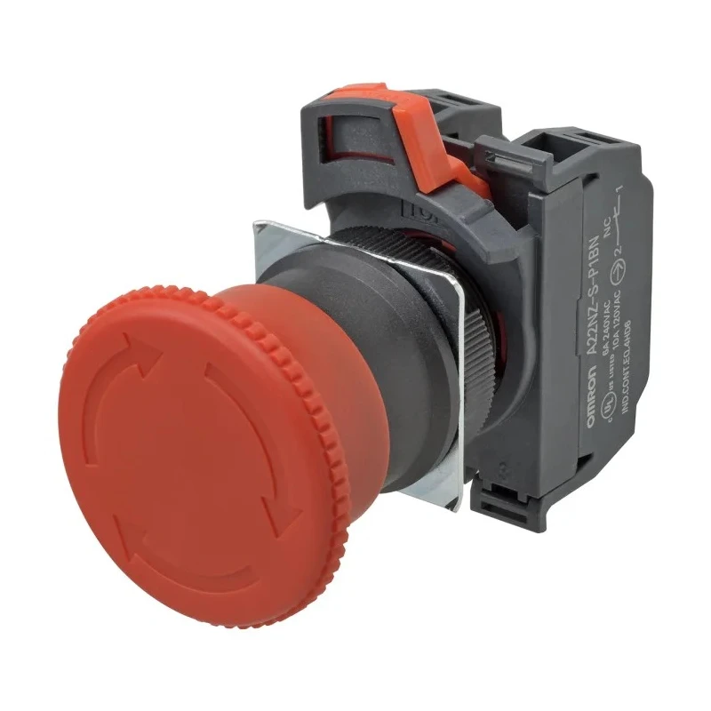 Omron Emergency Stop Push Button Panel Mount 22mm Cutout 2 NO/2 NC IP65 IP69K A22NE-M-PD22-N