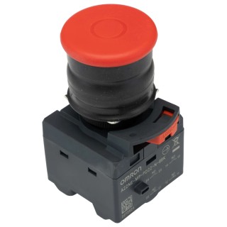 Omron Pull to Reset Emergency Stop Push Button 22 mm Cutout, 2 NC/2 NO Contacts, IP69K A22NE-MP-PD22-N-69K