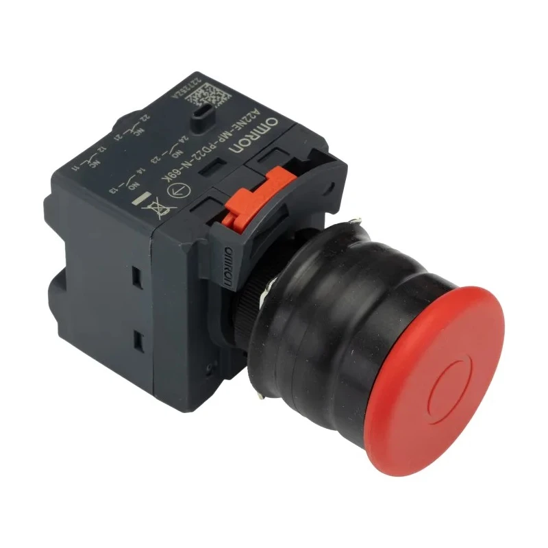 Omron Pull to Reset Emergency Stop Push Button 22 mm Cutout, 2 NC/2 NO Contacts, IP69K A22NE-MP-PD22-N-69K