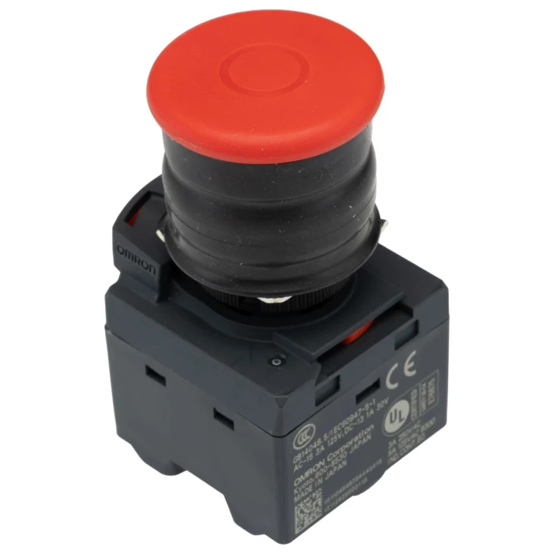 Omron Pull to Reset Emergency Stop Push Button 22 mm Cutout, 2 NC/2 NO Contacts, IP69K A22NE-MP-PD22-N-69K