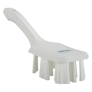 Vikan Hard Bristle White Scrubbing Brush Hand Brush, 37 mm Bristle Length, Polyethylene Terephthalate Bristle 41795