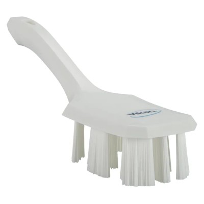 Vikan Hard Bristle White Scrubbing Brush Hand Brush, 37 mm Bristle Length, Polyethylene Terephthalate Bristle 41795