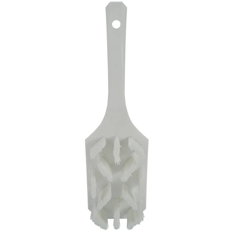 Vikan Hard Bristle White Scrubbing Brush Hand Brush, 37 mm Bristle Length, Polyethylene Terephthalate Bristle 41795
