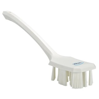 Vikan Hard Bristle White Industrial Hand Scrubbing Brush, Polyethylene Terephthalate Bristle, 37 mm Bristle Length 41965