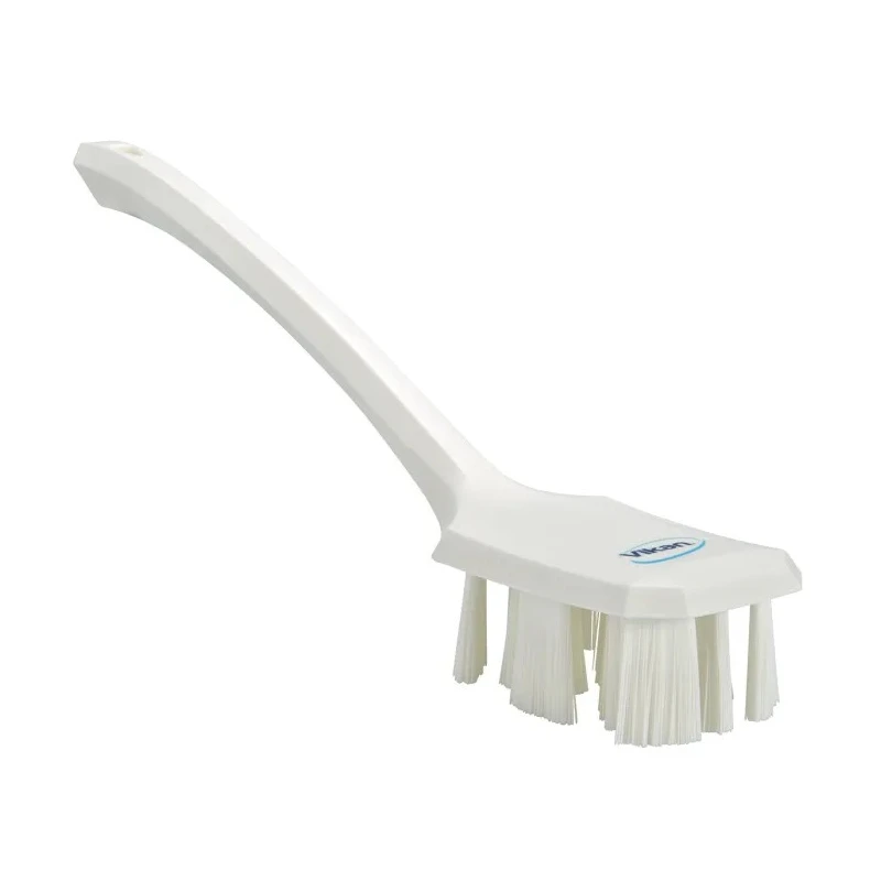Vikan Hard Bristle White Industrial Hand Scrubbing Brush, Polyethylene Terephthalate Bristle, 37 mm Bristle Length 41965