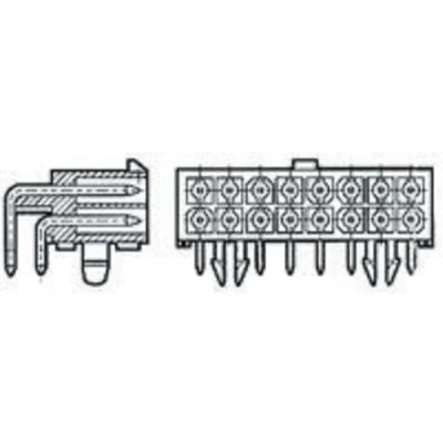 TE Connectivity Mini-Universal MATE-N-LOK Series Right Angle Through Hole PCB Header 10 Contacts 4.14 mm Pitch 1-770971-1
