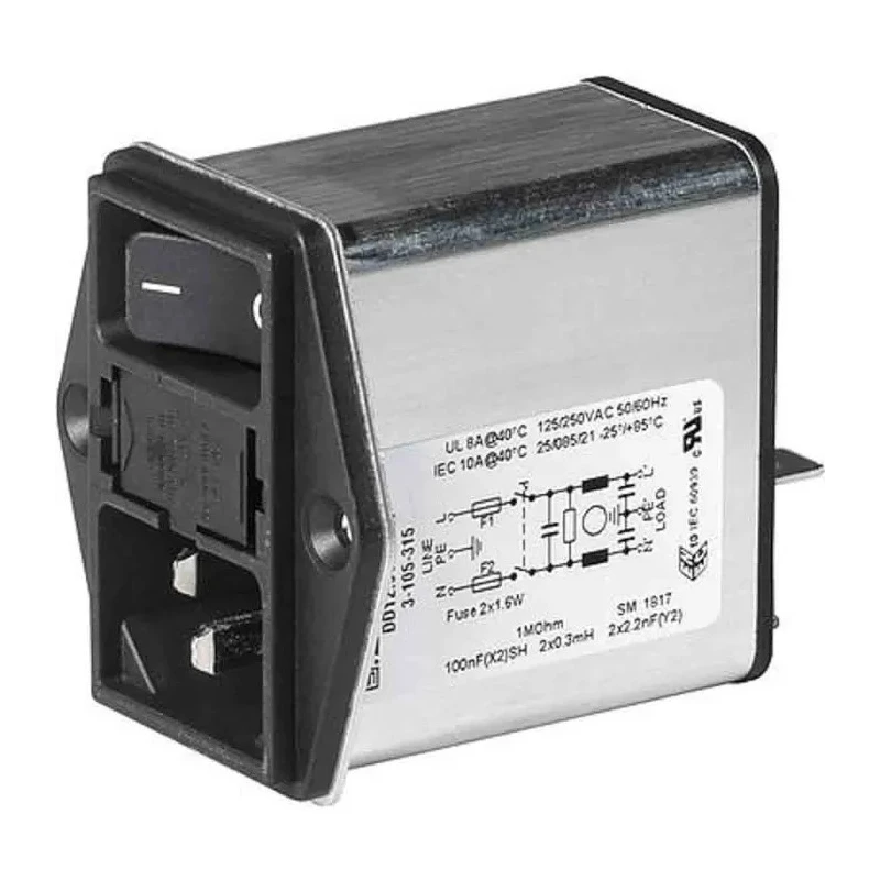 Schurter 250V ac 6A Screw IEC Connector 2 Pole Quick Connect 3-102-857