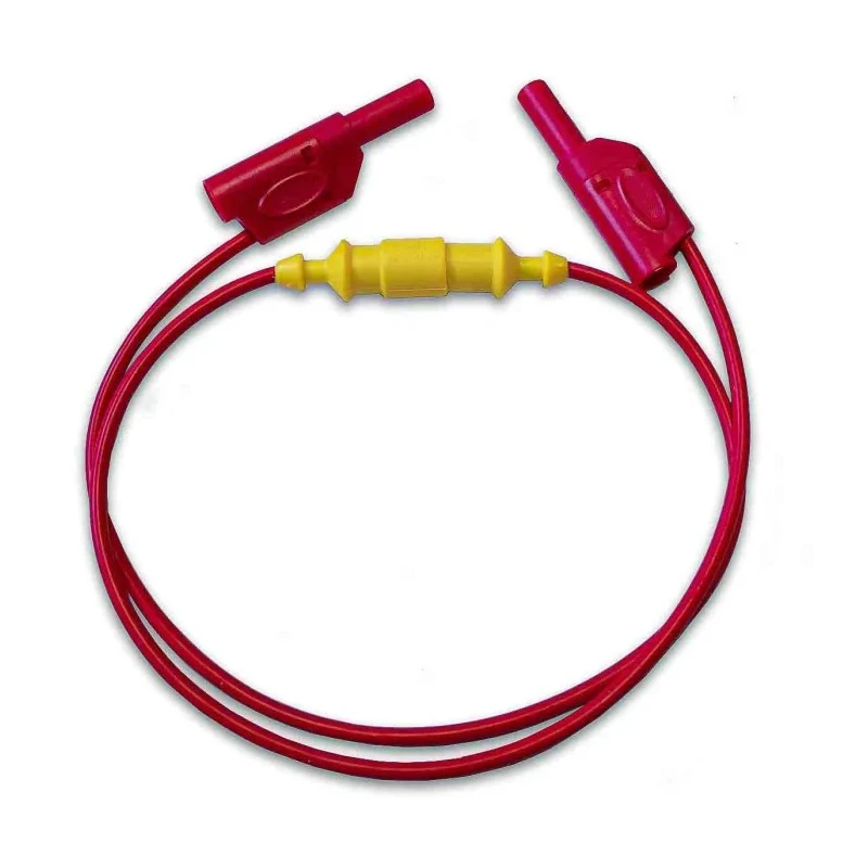 Mueller Electric Test Lead 20A, 1kV, 0.9 m Lead Length, Red, Fused with Stackable Shrouded 4mm Banana Plugs AI-000404-36-2