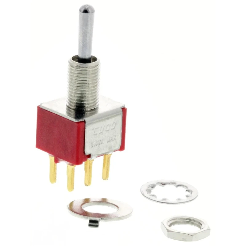 TE Connectivity Toggle Switch PCB Mount On-Off-On DPDT Switch 28 V dc 115 V ac 1-1825139-6
