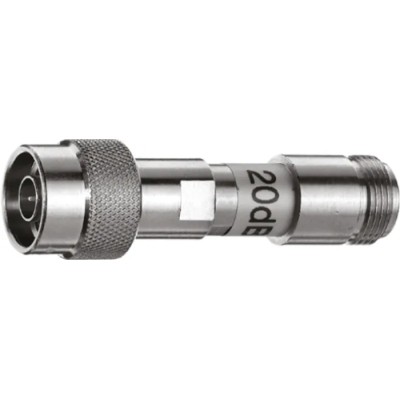 Telegartner RF Attenuator Straight Type N Plug to N Socket 10 dB 50Ω Gold Plated J01026A0007
