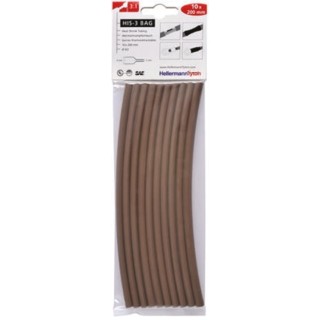 HellermannTyton Brown Heat Shrink Tubing 6 mm Sleeve Diameter x 200 mm Length 3:1 Shrink 308-30614 HIS-3-BAG-6/2-PO-X-BN