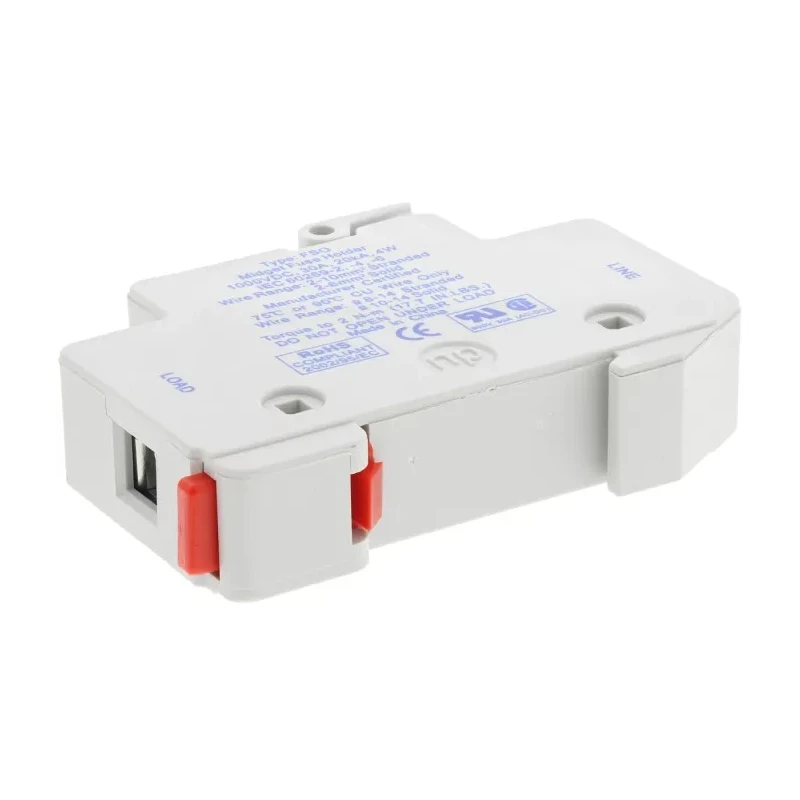 Schurter 30A Rail Mount Fuse Holder for 10.3 x 38 mm, 1P-Pole, 1kV 0091.0001