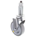 RS PRO Swivel Castor 50 kg Capacity 80 mm Rubber Wheel Chrome Frame 712-4875