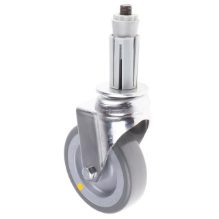 RS PRO Swivel Castor 50 kg Capacity 80 mm Rubber Wheel Chrome Frame 712-4875