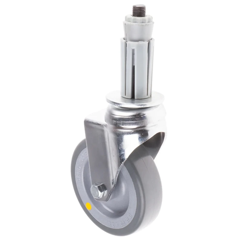 RS PRO Swivel Castor 50 kg Capacity 80 mm Rubber Wheel Chrome Frame 712-4875
