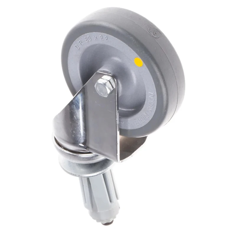 RS PRO Swivel Castor 50 kg Capacity 80 mm Rubber Wheel Chrome Frame 712-4875
