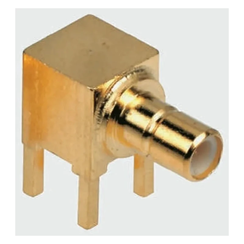 TE Connectivity SMB Series Coaxial Connector Through Hole Female Right Angle Body Solder 50 Ω 4 GHz 415340-1