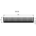 Fischer Elektronik Universal Rectangular Aluminium Heatsink Black Finish 27mm x 100mm x 150mm SK58-100-SA