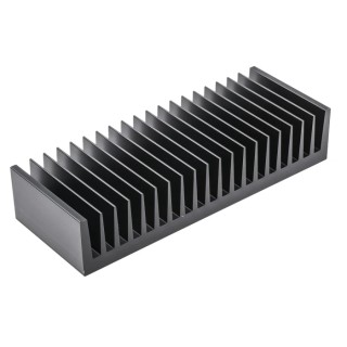Fischer Elektronik Heatsink Universal Rectangular Aluminium 75mm Length 200mm Width 40mm Height Black Anodised SK47-75-SA