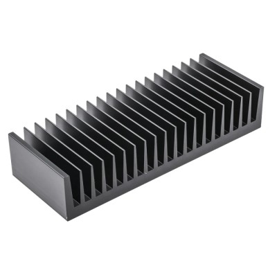Fischer Elektronik Heatsink Universal Rectangular Aluminium 75mm Length 200mm Width 40mm Height Black Anodised SK47-75-SA