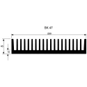 Fischer Elektronik Heatsink Universal Rectangular Aluminium 75mm Length 200mm Width 40mm Height Black Anodised SK47-75-SA