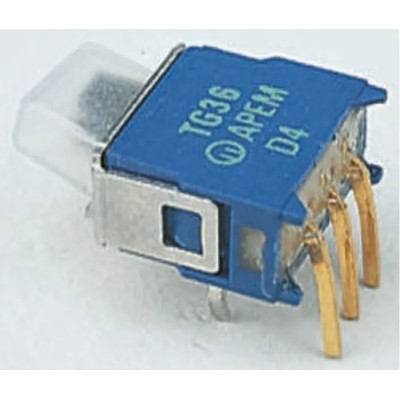 APEM PCB Slide Switch SPST Latching Thermoplastic 400mA 20V DC AC TG36W000050