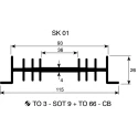 Fischer Elektronik Heatsink Guide Rails For PCBs Mounting Parts, Aluminium, Black Anodised, 2.5°C/W Thermal SK01-75-SA