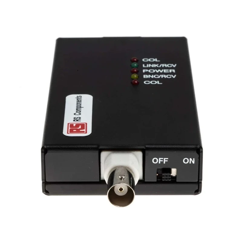 RS PRO Ethernet to BNC Ethernet Media Converter Adapter 12 V dc Power 10Mbps RJ45 to BNC RJ45