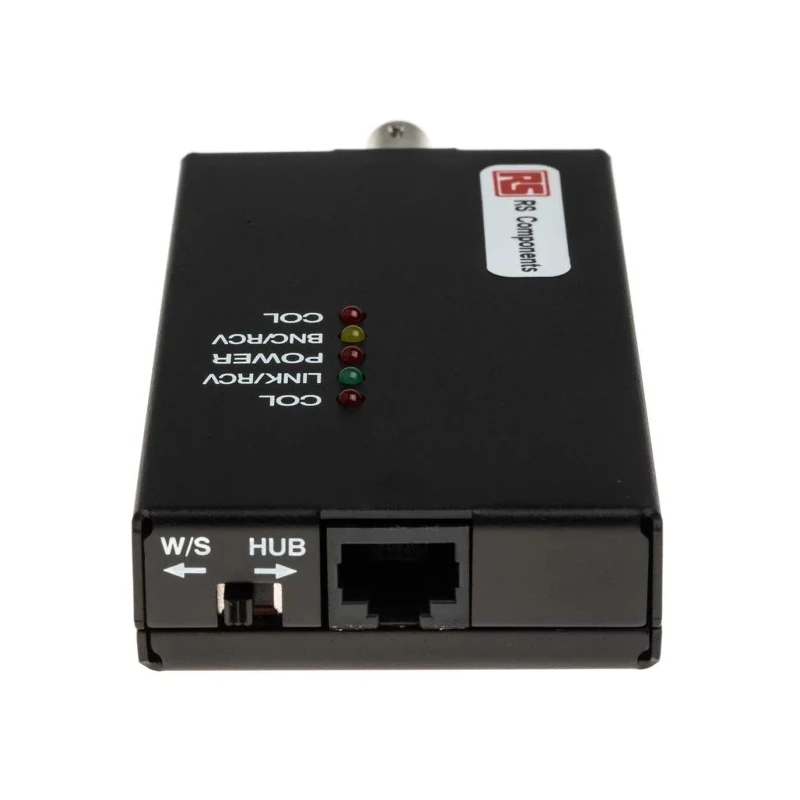 RS PRO Ethernet to BNC Ethernet Media Converter Adapter 12 V dc Power 10Mbps RJ45 to BNC RJ45