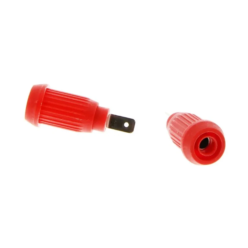 Mueller Electric Red Female Banana Socket, Press Fit Termination, 1000V, 15A, Nickel Plating BU-31603-2