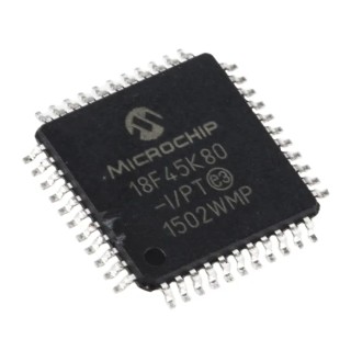 Microchip 8 bit PIC Microcontroller, 64 MHz Clock, 32kB FLASH Memory, 44-Pin TQFP PIC18F45K80