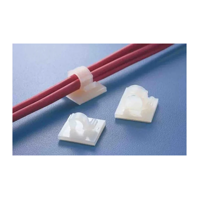 HellermannTyton Natural Polyamide 66 Self-Adhesive Cable Clip, 25mm x 25mm x 16.5mm, 13mm Max. Bundle 151-13021 RA13-PA66-NA